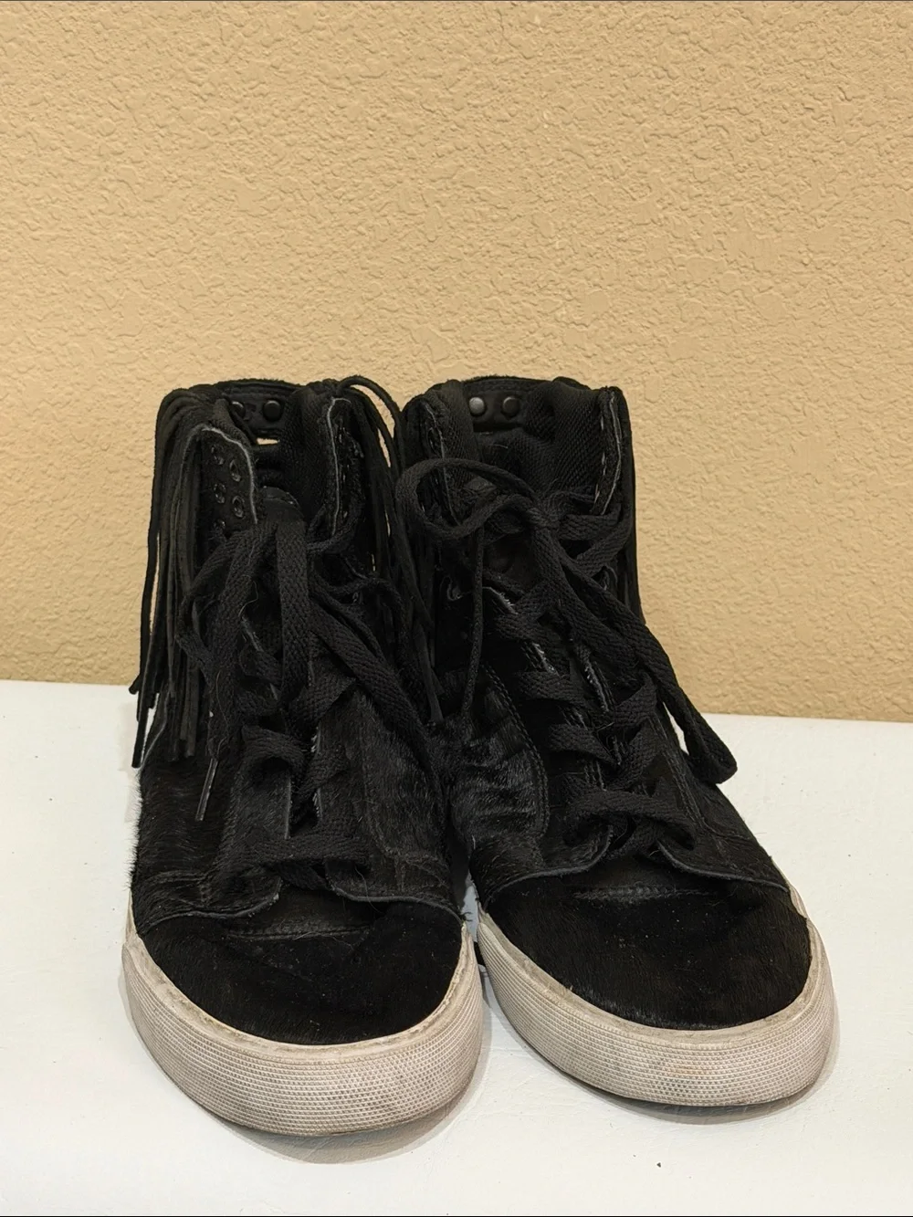 Supra Women's Black Fringe High-Top Sneakers